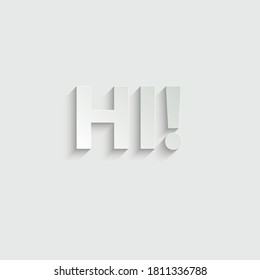 paper text HI on grey background 
