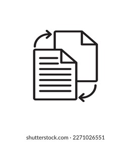 paper text icon with arrow black and white