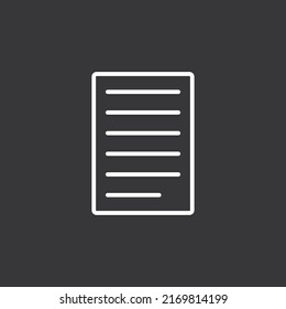 Paper with text icon on grey background
