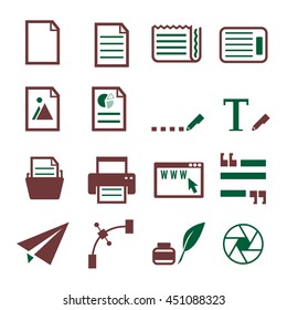 paper text icon set