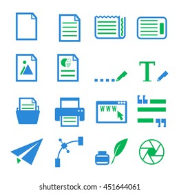 paper text icon set