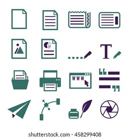 paper text icon set