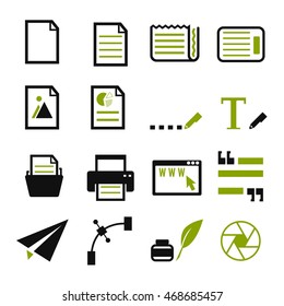 paper text icon set