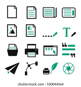 paper text icon set