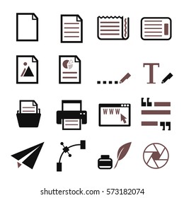 paper text icon set