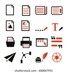 paper text icon set