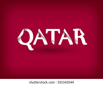 Paper Text "Qatar". Vector