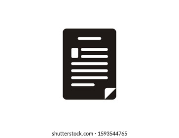 Paper text. Simple icon in black and white.