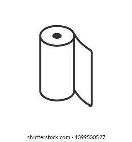 Paper / Textile Roll, Isolated Line Icon