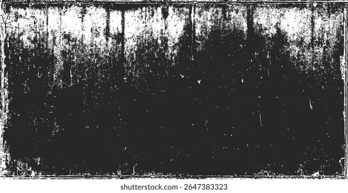 Fundo da textura do papel. Grunge preto e branco. Textura de sobreposição de angústia. Abstrato pó de superfície e conceito de fundo de parede suja áspera. Efeito desgastado, rasgado e resistido. Ilustração vetorial, EPS 10.