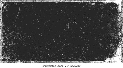 Fundo da textura do papel. Grunge preto e branco. Textura de sobreposição de angústia. Abstrato pó de superfície e conceito de fundo de parede suja áspera. Efeito desgastado, rasgado e resistido. Ilustração vetorial, EPS 10.