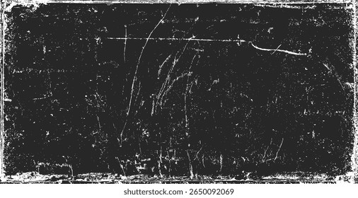 Fundo da textura do papel. Grunge preto e branco. Textura de sobreposição de angústia. Abstrato pó de superfície e conceito de fundo de parede suja áspera. Efeito desgastado, rasgado e resistido. Ilustração vetorial, EPS 10.