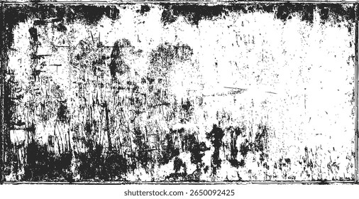 Fundo da textura do papel. Grunge preto e branco. Textura de sobreposição de angústia. Abstrato pó de superfície e conceito de fundo de parede suja áspera. Efeito desgastado, rasgado e resistido. Ilustração vetorial, EPS 10.