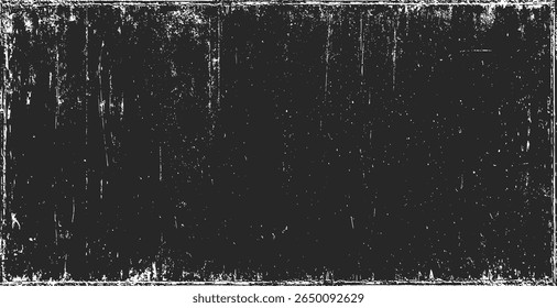 Fundo da textura do papel. Grunge preto e branco. Textura de sobreposição de angústia. Abstrato pó de superfície e conceito de fundo de parede suja áspera. Efeito desgastado, rasgado e resistido. Ilustração vetorial, EPS 10.
