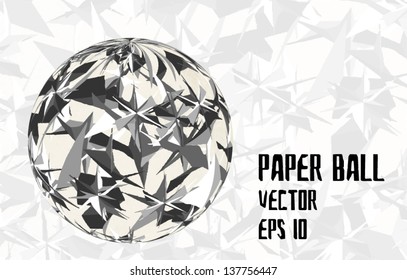 paper texture and ball made of wrapped paper