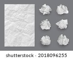 Paper texture. Crumpled balls and realistic writing piece of damaged paper decent vector template