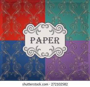 paper texture - old gold color vignette pattern on the multicolor background