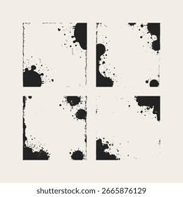 Textura de papel con manchas de pintura: objeto de Vector grunge con salpicaduras, manchas y superficie afligida, perfecto para fondos artísticos y proyectos de diseño creativo