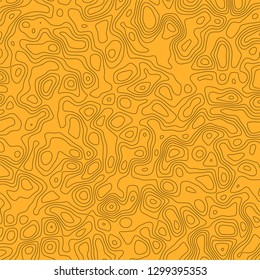 Paper texture. Vector monochrome pattern, curved lines, black & yellow background. Abstract dynamical rippled surface, illusion of movement, curvature. Design for tileable print