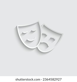paper Theater icon  vector sad and happy face icon 
