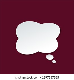 Paper think bubble on bright background