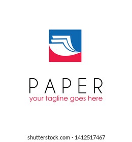 paper with three layers in block square or negative space Image graphic icon logo design abstract concept vector stock. Can be used as a symbol related to industrial
