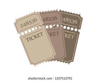 Paper Three Tickets Retro Style - Vector