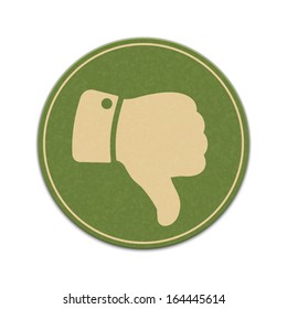 Paper thumb down sticker isolated on a white background