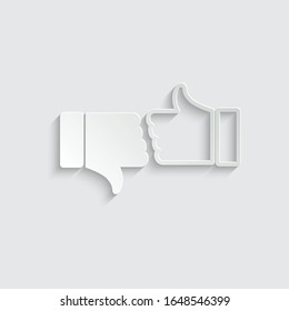 paper thumbs up and thumbs down - vector icon 