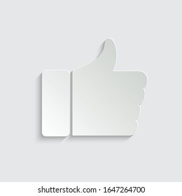 paper thumbs up - vector icon 
