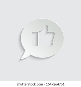 paper thumbs up - vector icon 