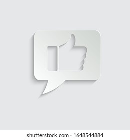 paper thumbs up - vector icon 