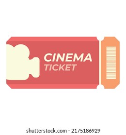 Paper ticket icon cartoon vector. Cinema ticket. Movie film