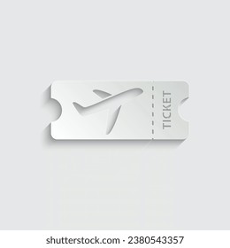 paper ticket icon vector. plane ticket sign