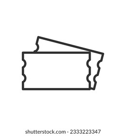 Paper tickets, linear icon. Line with editable stroke