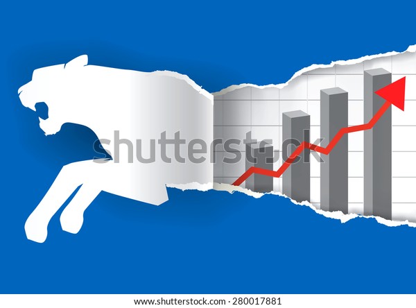 Paper Tiger Chart Paper Silhouette Tiger: เวกเตอร์สต็อก (ปลอดค่า ...