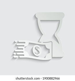 paper  time is money icon vector
