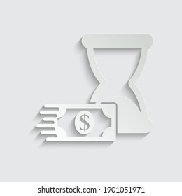 paper  time is money icon vector