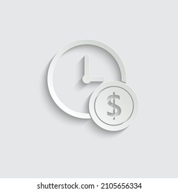 paper  time is money icon vector