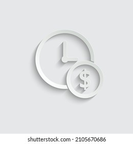 paper  time is money icon vector