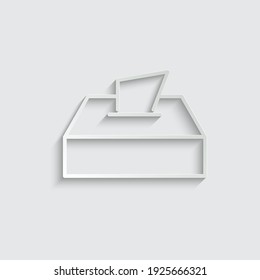 Papiergewebe-Icon-Vektorgrafik. Kasten mit Servietten-Symbol