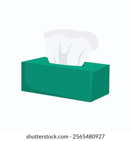 Paper tissues box flat vector design isolated on a white background