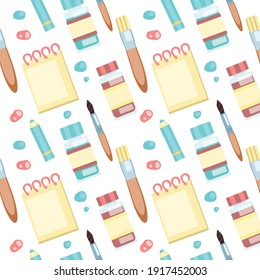 Paper tools creativity art vector pattern