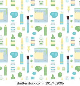 Paper tools creativity art vector pattern