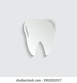 paper Tooth  black vector icon. dentist icon 