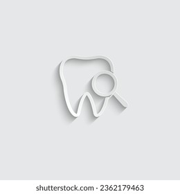 paper tooth check up icon vector dentist  dental clinic