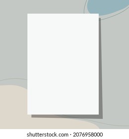 Paper Top view with shadow on pastel background.