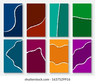 paper torn brochure template. social media stories blank background. vector illustration