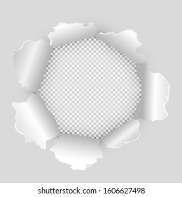 Paper Torn Circle Vector Realistic Illustration Stock Vector (Royalty ...