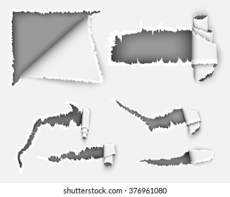 paper torn hole in the paper sheet